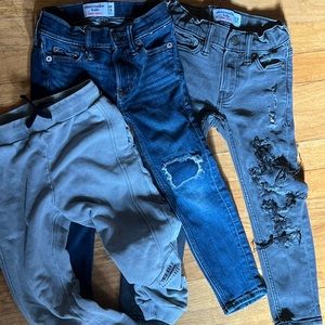 2 pair of Abercrombie kids pants & 1 H&M boy joggers